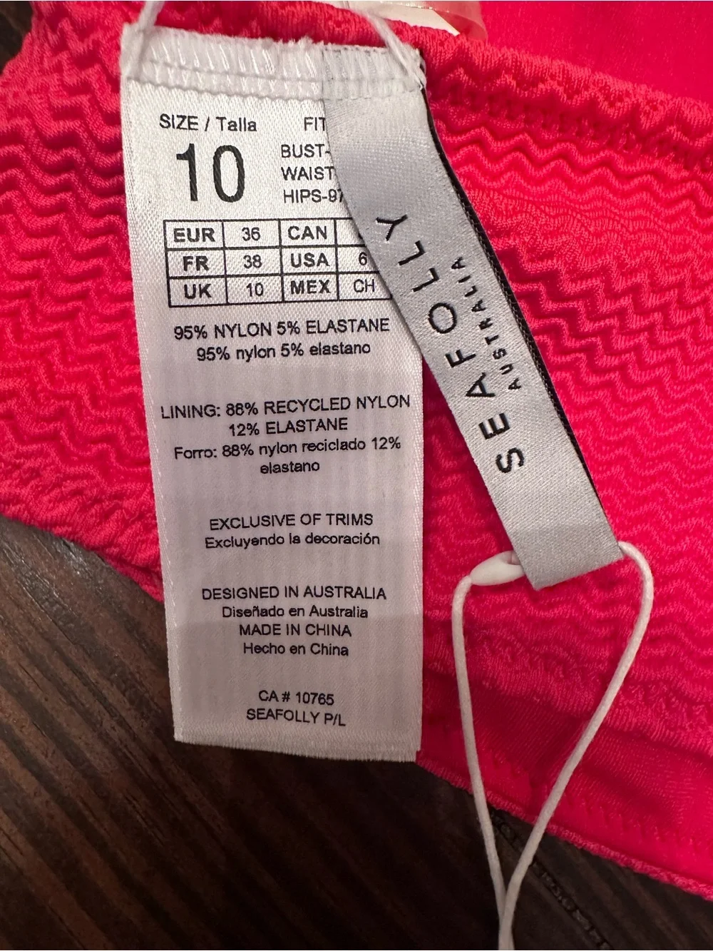 Seafolly One-Shoulder Bikini Top in Hot Pink